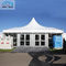 वाणिज्यिक सफेद बहु पक्षीय तम्बू / आउटडोर शिवालय चंदवा तम्बू ग्लास विंडोज